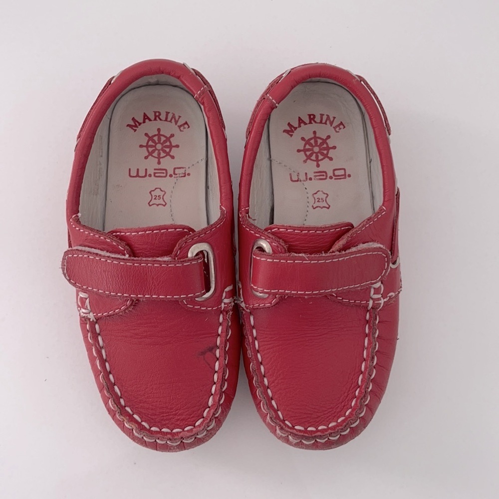 Marine W.A.G. Boys Red Moccasins Size 25 - Picture 6 of 9